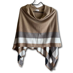 Ladies Poncho Calvin Klein OS for S/M Tan Beige Asymmetrical